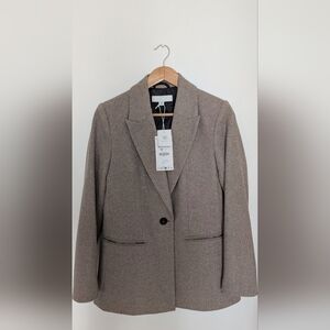 ZARA- Herringbone Wool Blazer (XS/S)